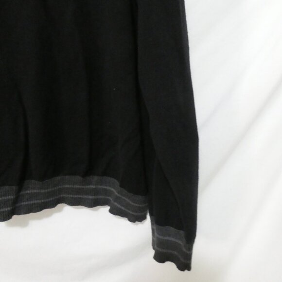 KENNETH COLE - Unlisted Production | 2XT | Black Henley Sweater | Grey Trim - Picture 14 of 14